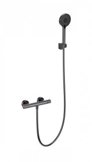 Смеситель для душа Wonzon & Woghand INN 5 WW-B2063-A-BGG с термостатом тёмный графит